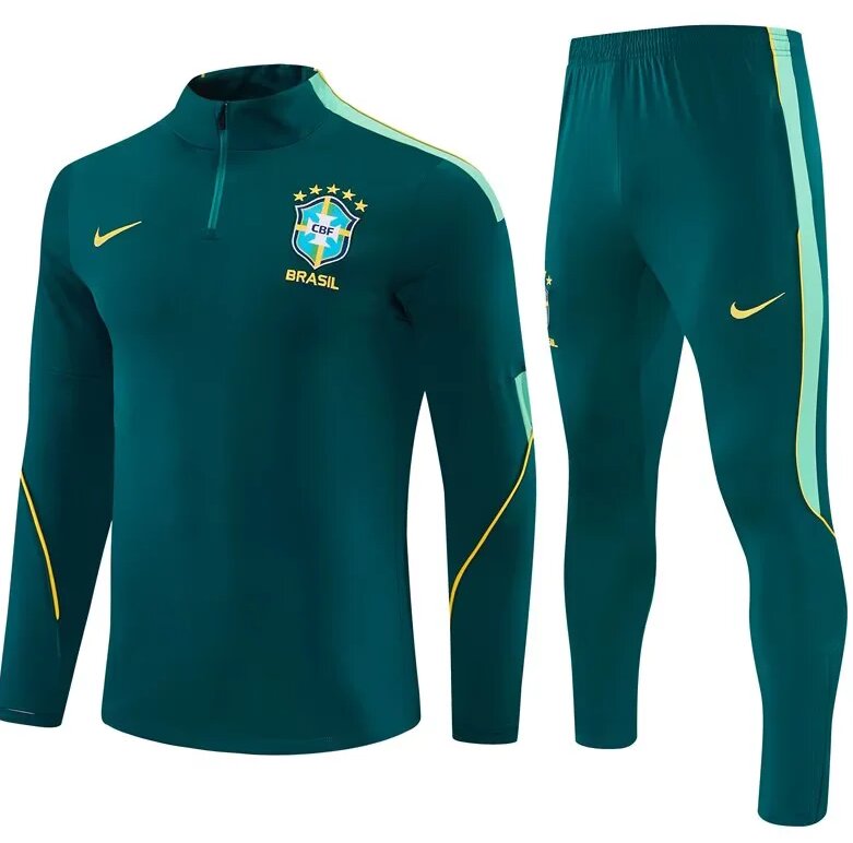 AAA Quality Brazil 26/27 Tracksuit - Dark Green